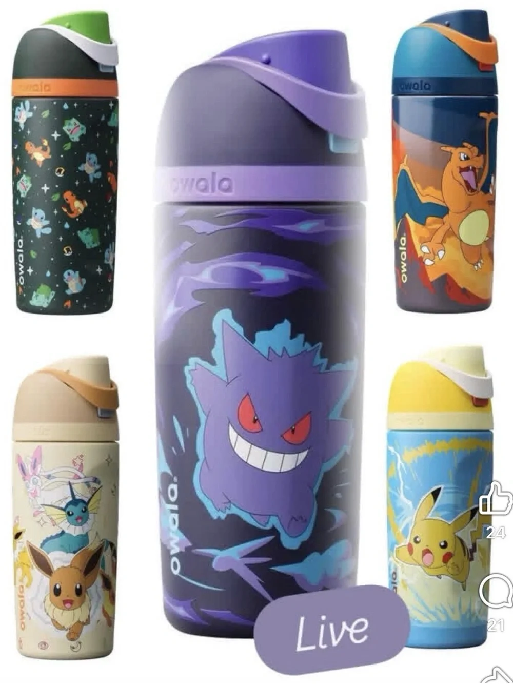 Pokemon Purple Gengar Kids Trading Card Bottle Design
